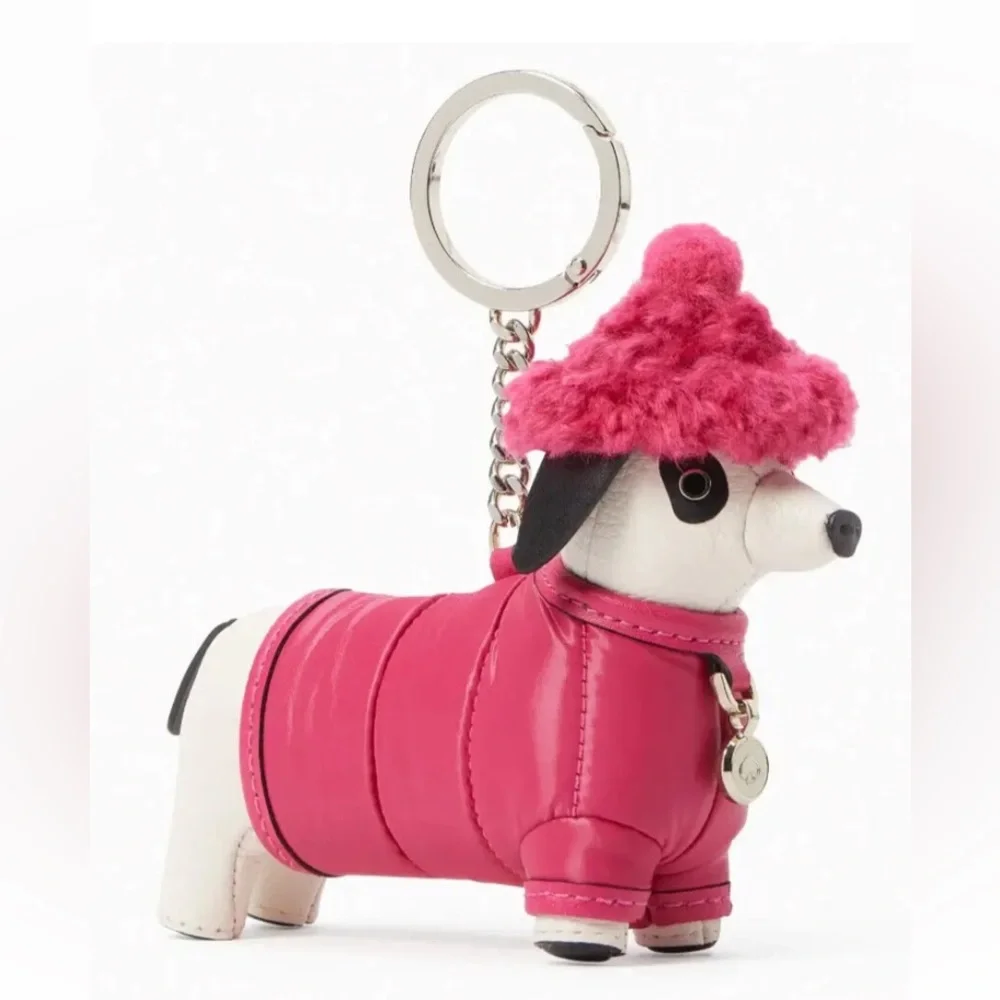 Kate Spade New York Key Chain Fesitve Dog Claude Dachshund Bag Charm Fob NWT - Picture 1 of 11